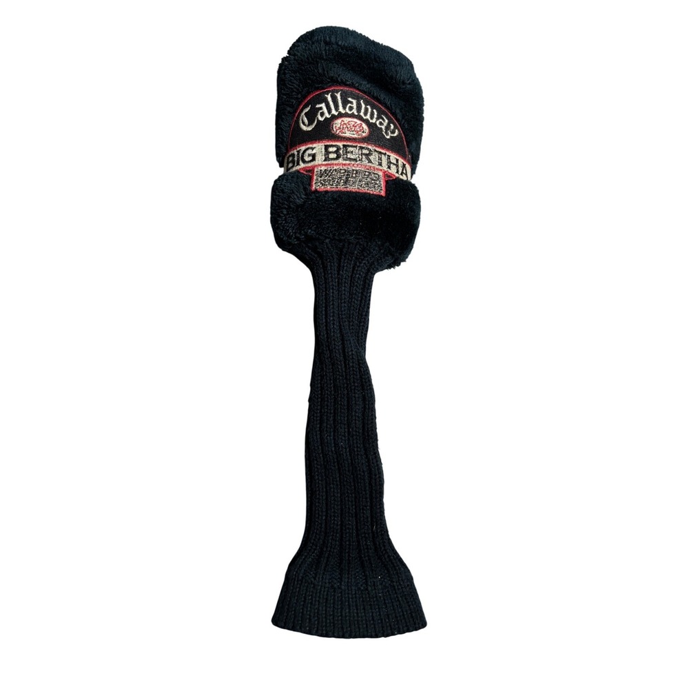 Callaway Big Bertha Heaven Wood Golf Club Headcover Vintage Black Knit Long Neck